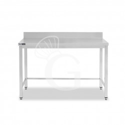 Edelstahltisch mit Aufkantung, B 1400 mm X T 800 mm X H 965 mm
