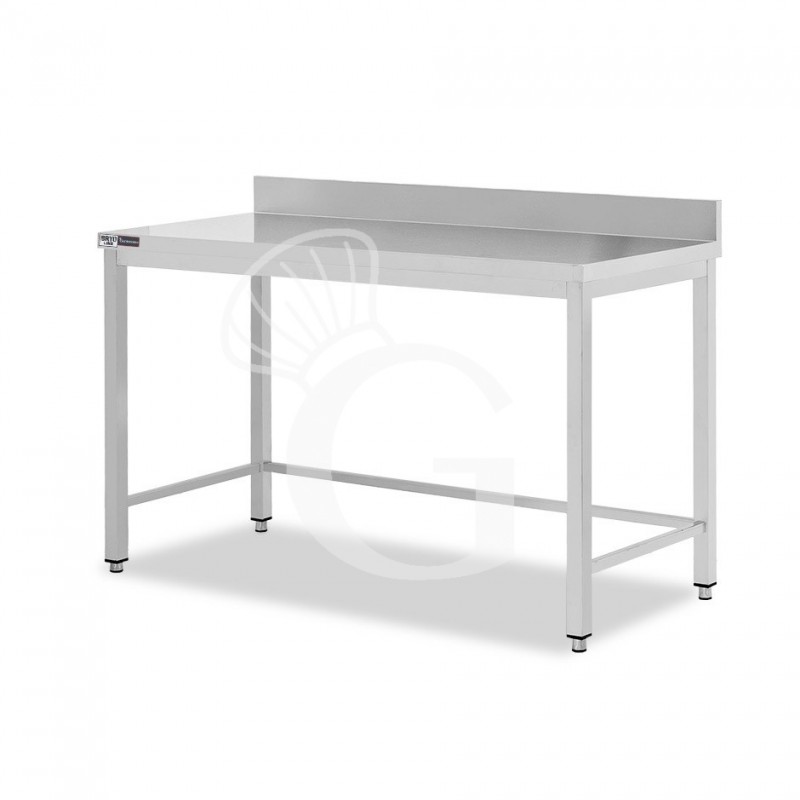 Edelstahltisch mit Aufkantung, B 1400 mm X T 700 mm X H 965 mm