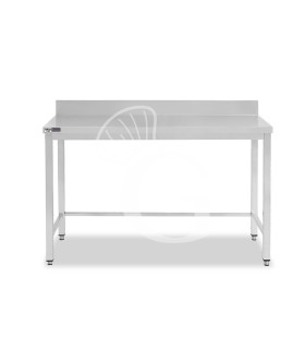 Edelstahltisch mit Aufkantung, B 1500 mm X T 600 mm X H 965 mm
