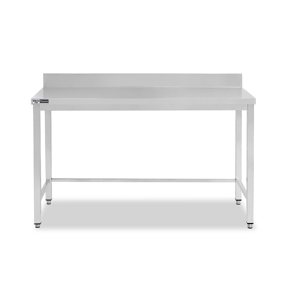 Edelstahltisch mit Aufkantung, B 1600 mm X T 600 mm X H 965 mm