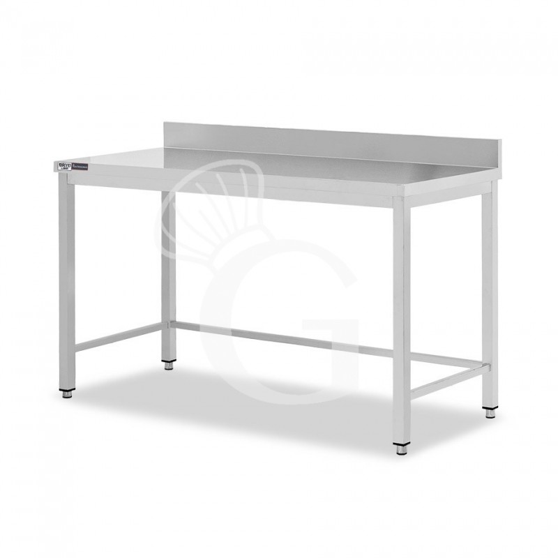 copy of Tavolo semplice in acciaio inox con alzatina e misure L 1800 mm x P 800 mm x H 850 mm