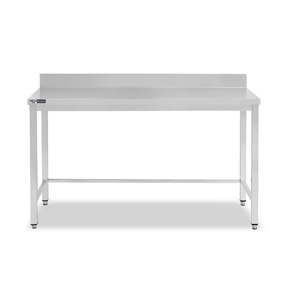 copy of Tavolo semplice in acciaio inox con alzatina e misure L 1800 mm x P 800 mm x H 850 mm