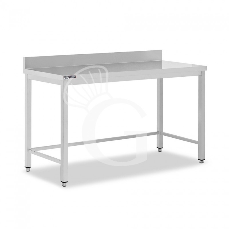 copy of Tavolo semplice in acciaio inox con alzatina e misure L 1800 mm x P 800 mm x H 850 mm