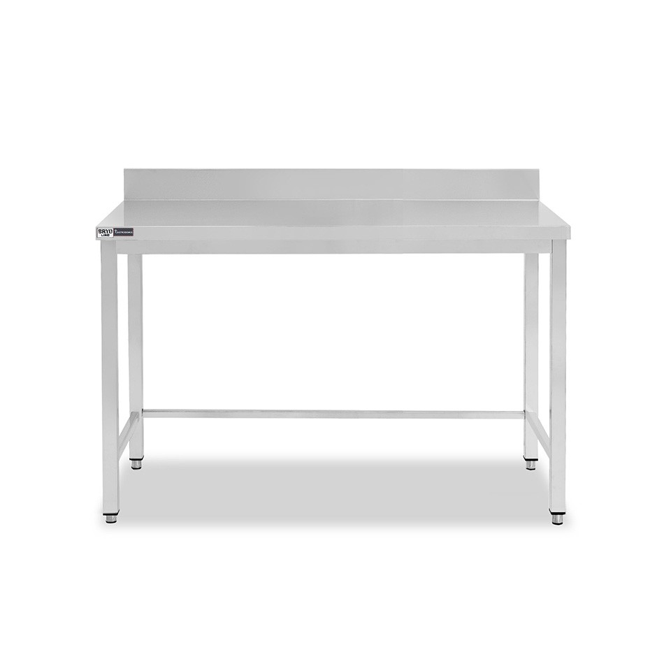 Edelstahltisch mit Aufkantung, B 1200 mm X T 600 mm X H 965 mm