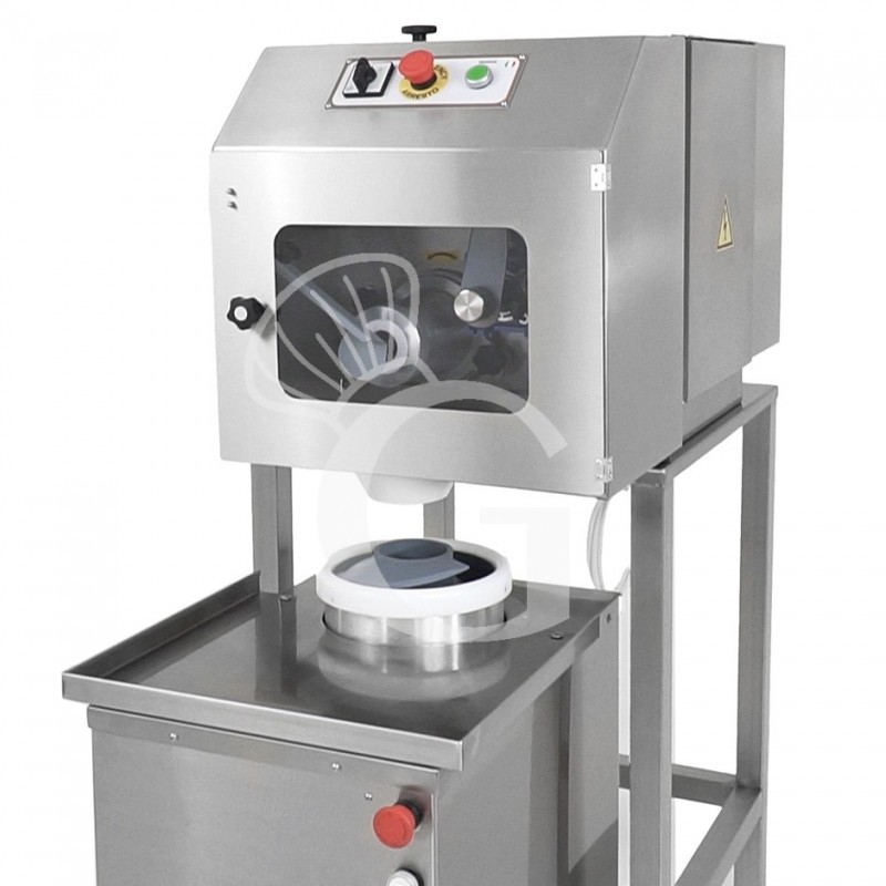 Arrotondatrice maxi in acciaio inox e porzionatrice combinate con supporto in acciaio inox