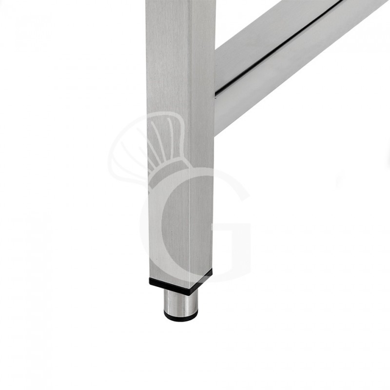 Edelstahltisch, 4 Schubladen, Aufkantung, B 2000 mm X T 700 mm X H 965 mm