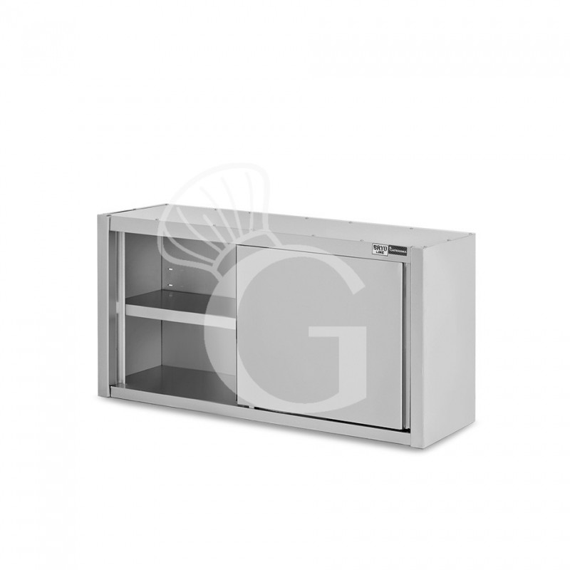 copy of Pensile in acciaio inox con porte scorrevoli, 1 ripiano, L 1100 x P 400 x H 650 mm