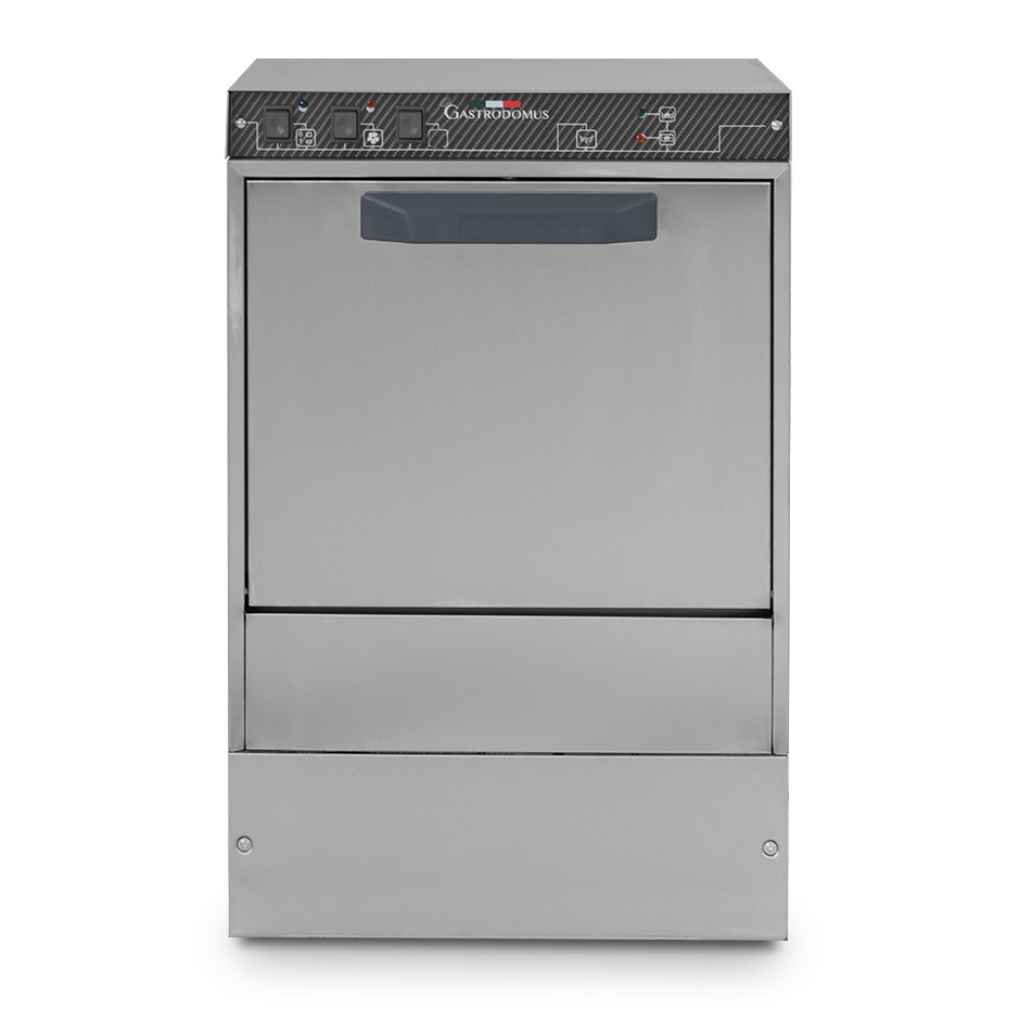 Professioneller Geschirrspüler, dreiphasig, Korb (500x500x320 mm), Ablaufpumpe, Klarspülmittel- und Waschmittel-Dosierer