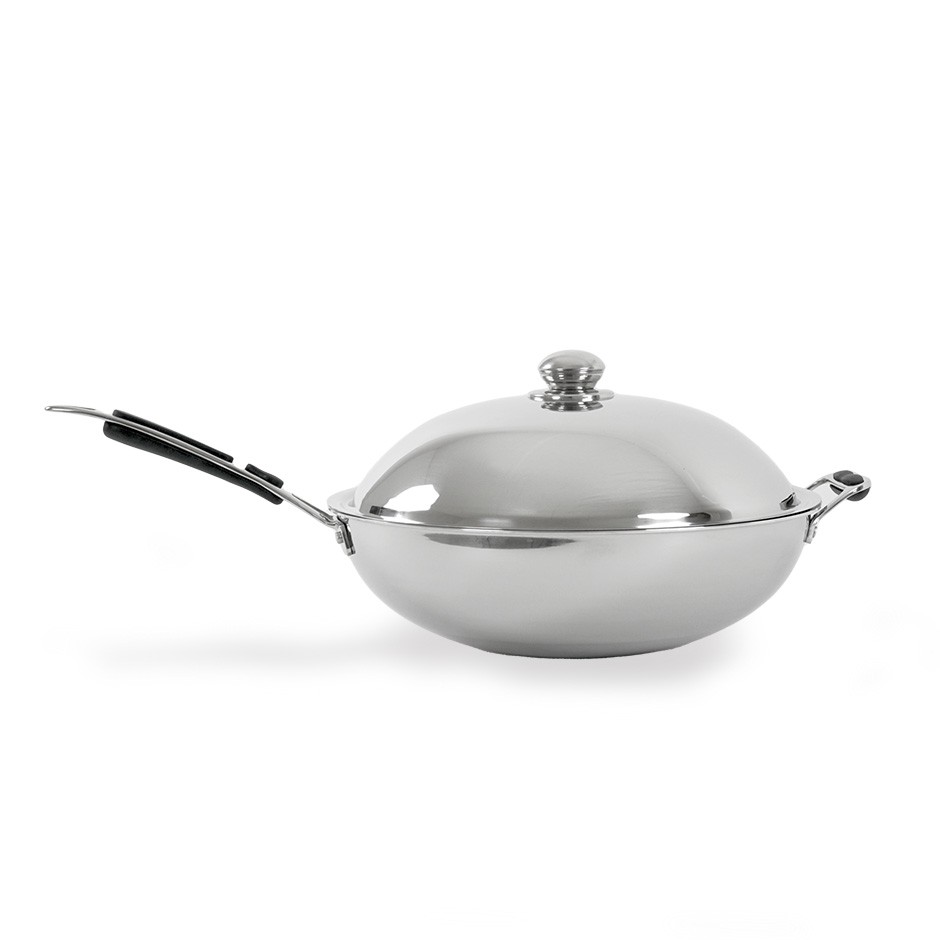 Wokpfanne mit Deckel, Ø 360 mm, H 100 mm