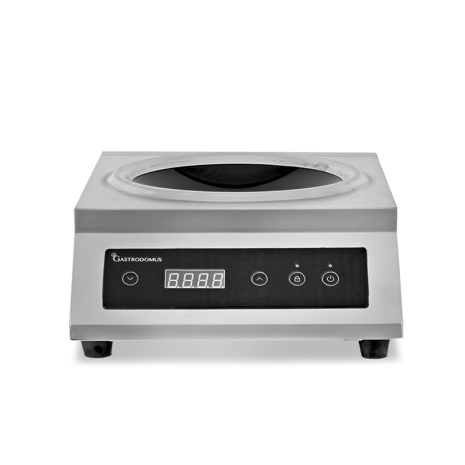 Induktionswok / Wok-Induktionskochplatte, 1 Kochzone, B 398 mm x T 530 mm x H 180 mm, 5000 W