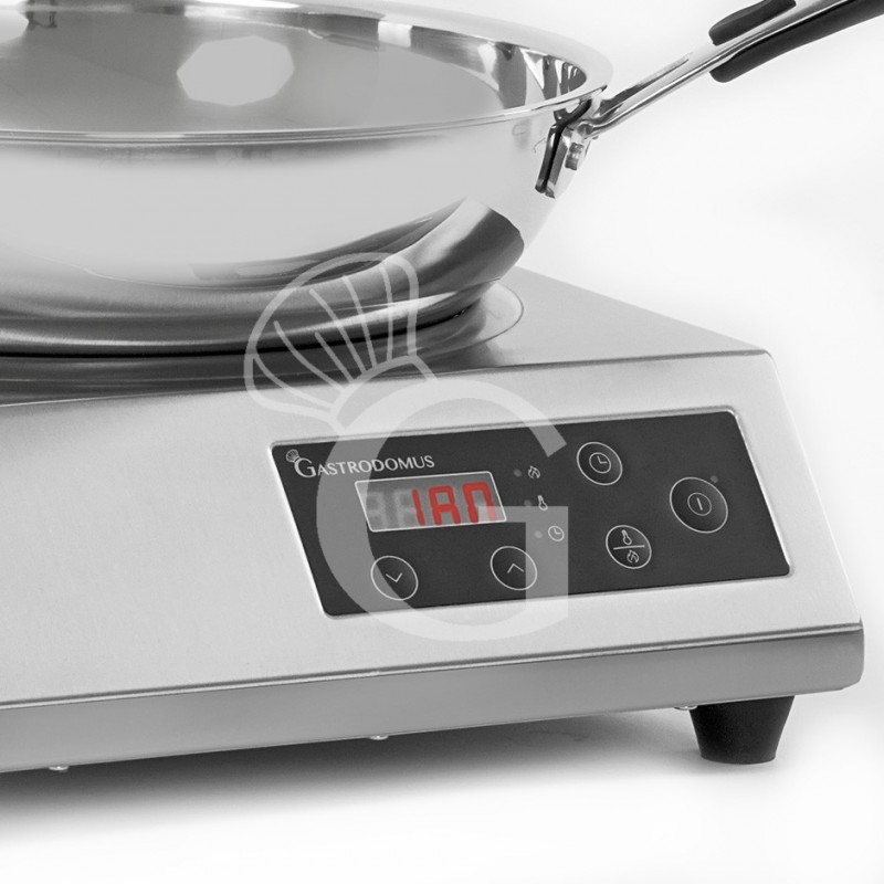 Induktionswok / Wok-Induktionskochplatte, 1 Kochzone, B 340 mm x T 440 mm x H 125 mm, 3500 W