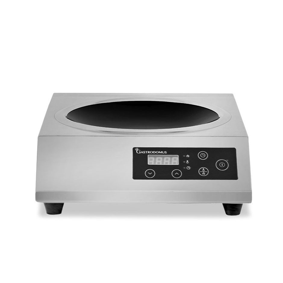 Induktionswok / Wok-Induktionskochplatte, 1 Kochzone, B 340 mm x T 440 mm x H 125 mm, 3500 W
