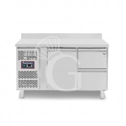 Kühltisch, 2 Schubladen, 1 Tür,  Aufkantung, T 700 mm, - 2° C/ + 8° C, Motor auf der linken Seite