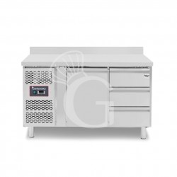 Kühltisch, 3 Schubladen, 1 Tür, Aufkantung, T 700 mm, - 2° C/ + 8° C, Motor auf der linken Seite