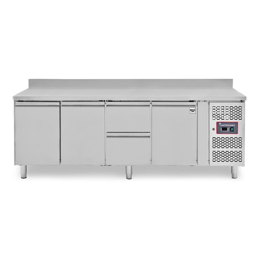 Kühltisch, 3 Türen, 2 Schubladen, Tiefe 700 mm, -2°C/+8°C, Aufkantung