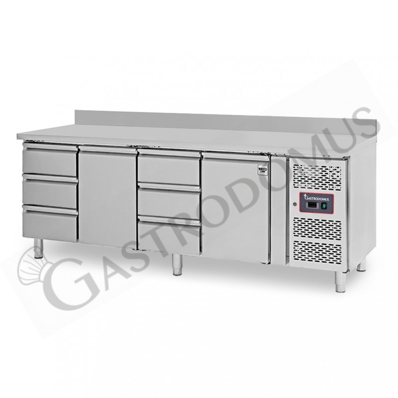 copy of Tavolo refrigerato - 2 porte e 6 cassetti - alzatina - Prof. 700 -2°C/+8°C