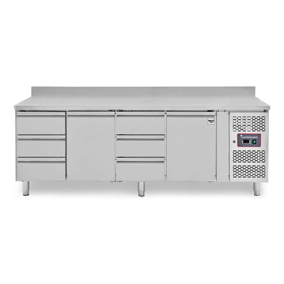 copy of Tavolo refrigerato - 2 porte e 6 cassetti - alzatina - Prof. 700 -2°C/+8°C