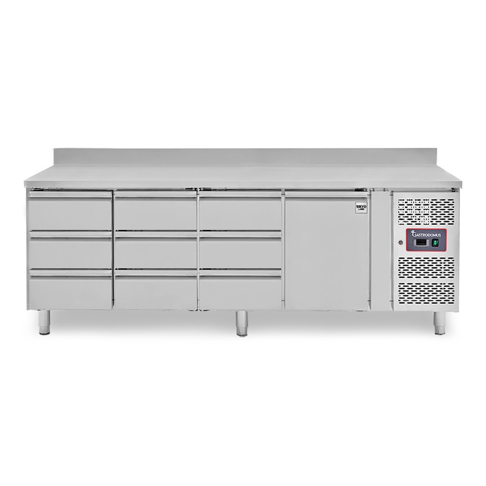 Kühltisch, 1 Tür, 9 Schubladen, Tiefe 700 mm, -2°C/+8°C