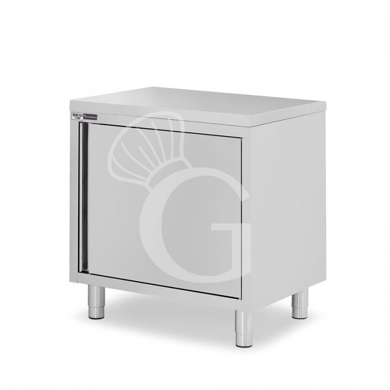 Schranktisch / Arbeitsschrank, Edelstahl, 1 Flügeltür, B 600 x T 600 x H 850