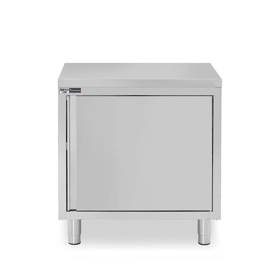 Schranktisch / Arbeitsschrank, Edelstahl, 1 Flügeltür, B 600 x T 600 x H 850