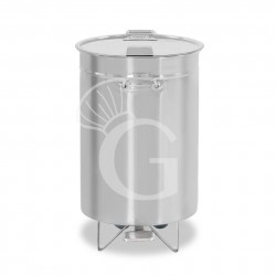 Abfalleimer mit Fußpedal, rund, Ø 390 mm, Edelstahl, 50 Liter