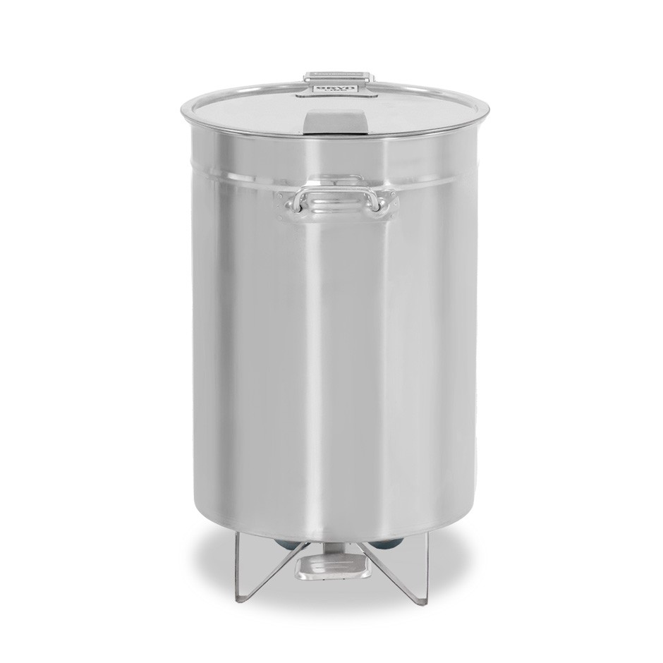 Abfalleimer mit Fußpedal, rund, Ø 390 mm, Edelstahl, 50 Liter