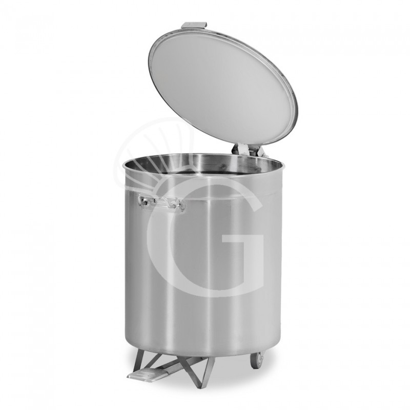 abfalleimer mit fusspedal rund o 475 mm edelstahl 75 liter