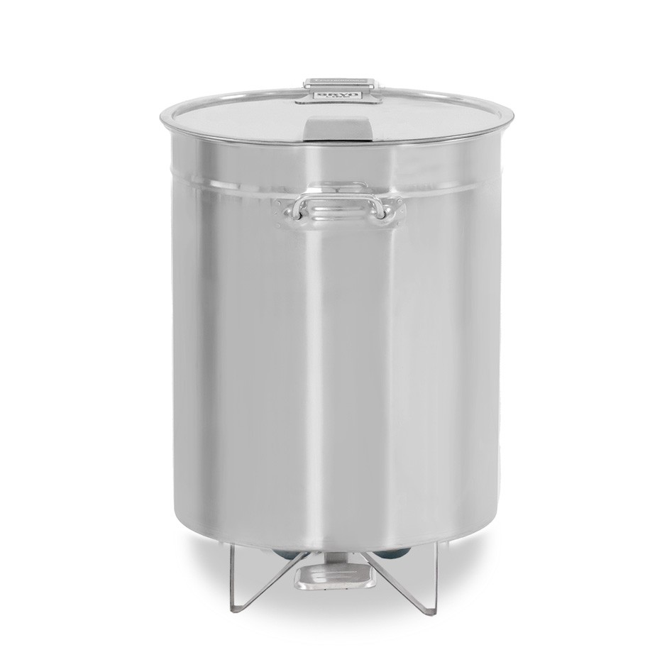 Abfalleimer mit Fußpedal, rund, Ø 475 mm, Edelstahl, 75 Liter