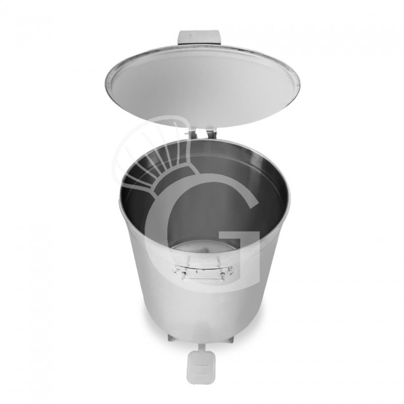 abfalleimer mit fusspedal rund o 475 mm edelstahl 75 liter
