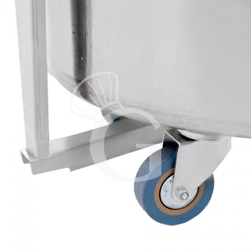 Abfalleimer mit Fußpedal, rund, Ø 390 mm, Edelstahl, 50 Liter