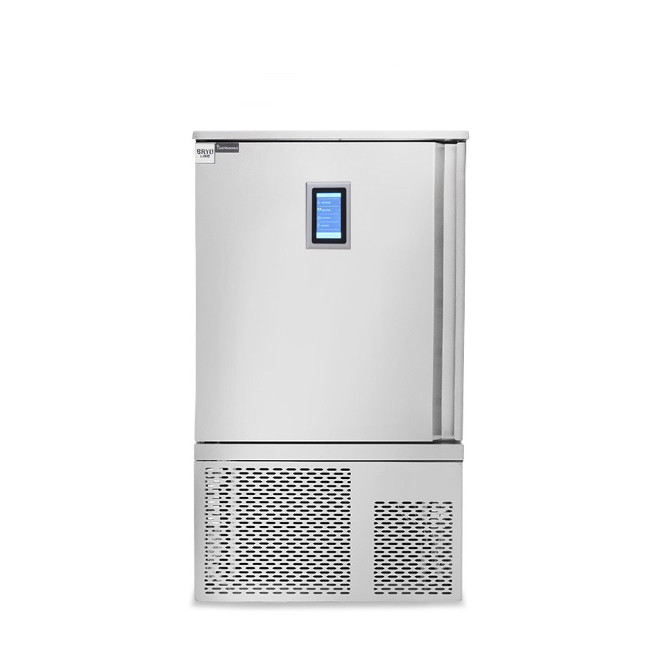 Schockfroster, Edelstahl, dreiphasig, Touch-Screen Display, für 10 GN 1/1 Bleche/Gitter, -18°C/+3°C, aufmontierte Räder