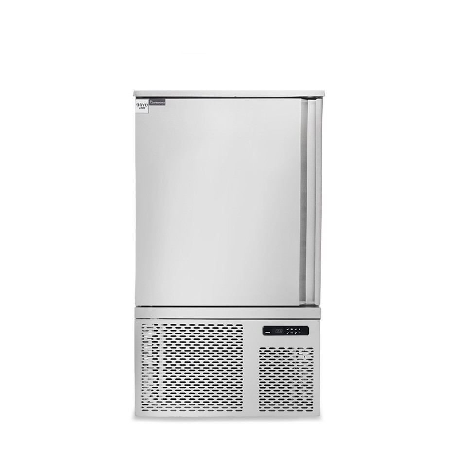 SCHOCKFROSTER AUS EDELSTAHL, DREIPHASIG, FÜR 10 GN 1/1 BLECH (600X400 MM), -18°C/0°C, MIT ROLLEN