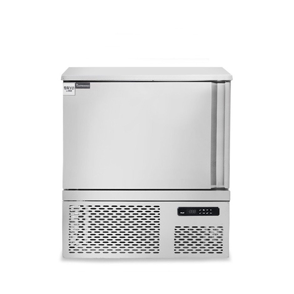 Schockfroster aus Edelstahl, einphasig, für 5 GN 1/1 Blech (600x400 mm), Temperatur -18°C/0°C, mit integrierten Rollen