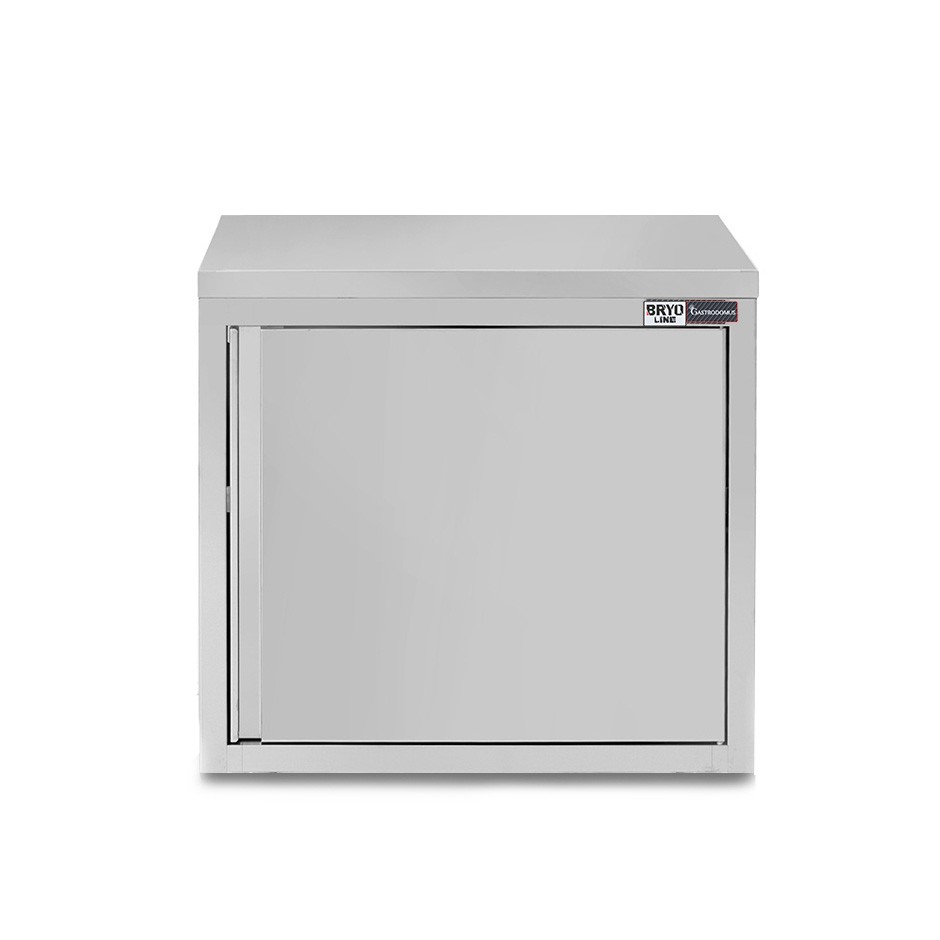 Wandhängeschrank, Edelstahl, mit Abtropffläche, 1 Flügeltür, 1 gelochter Zwischenboden, B 600 mm x T 400 mm x H 650 mm