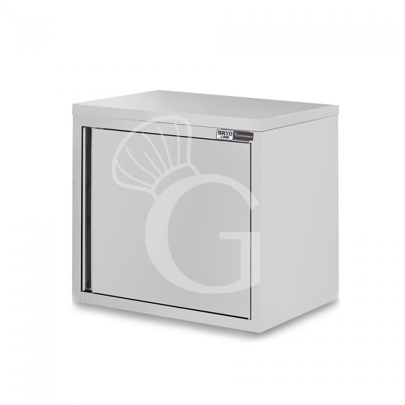 Wandhängeschrank, Edelstahl, 1 Flügeltür, 1 Zwischenboden, B 500 mm x T 400 mm x H 650 mm