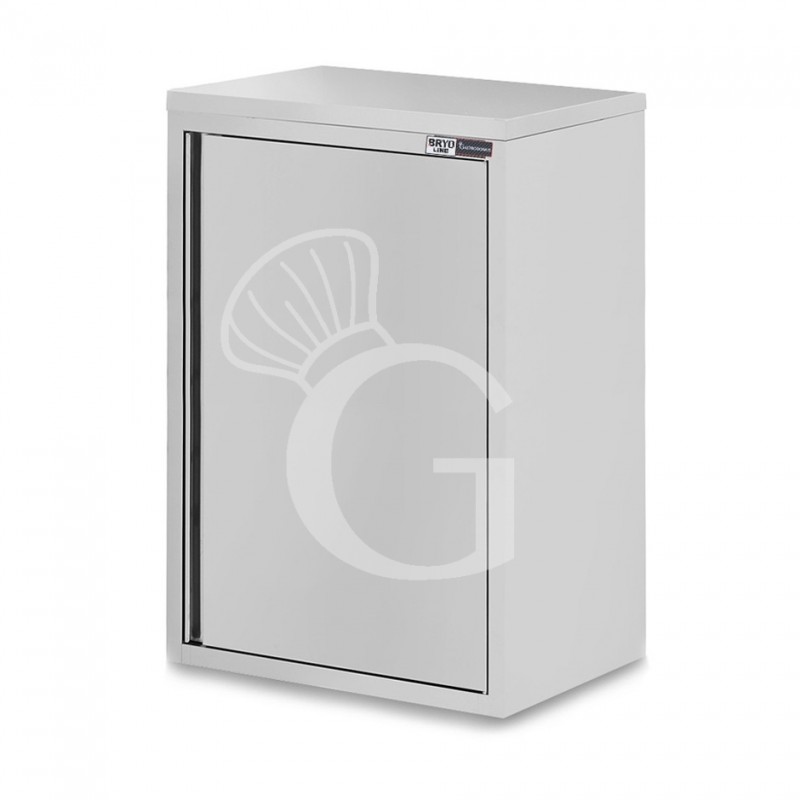 Wandhängeschrank, Edelstahl, 1 Flügeltür, 2 Regalböden, B 400 mm x T 400 mm x H 1000 mm