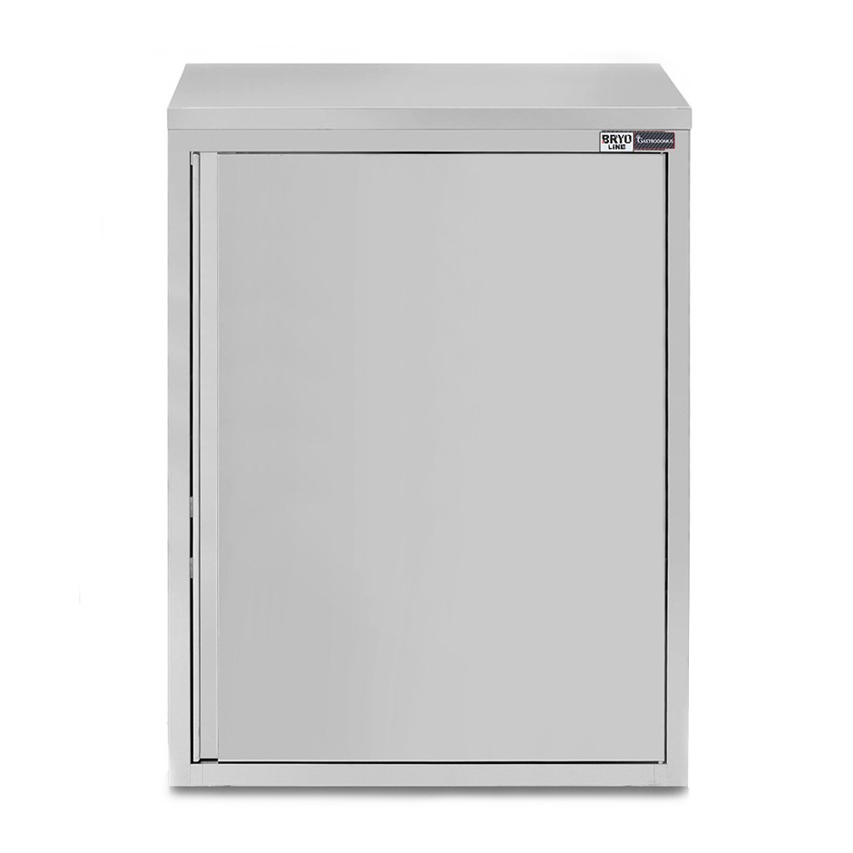 Wandhängeschrank, Edelstahl, 1 Flügeltür, 2 Regalböden, B 600 mm x T 400 mm x H 1000 mm