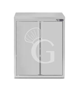Wandhängeschrank, Edelstahl, 2 Flügeltüren, 2 Regalböden, B 1200 mm x T 400 mm x H 1000 mm