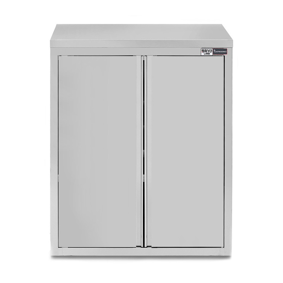 Wandhängeschrank, Edelstahl, 2 Flügeltüren, 2 Regalböden, B 1200 mm x T 400 mm x H 1000 mm