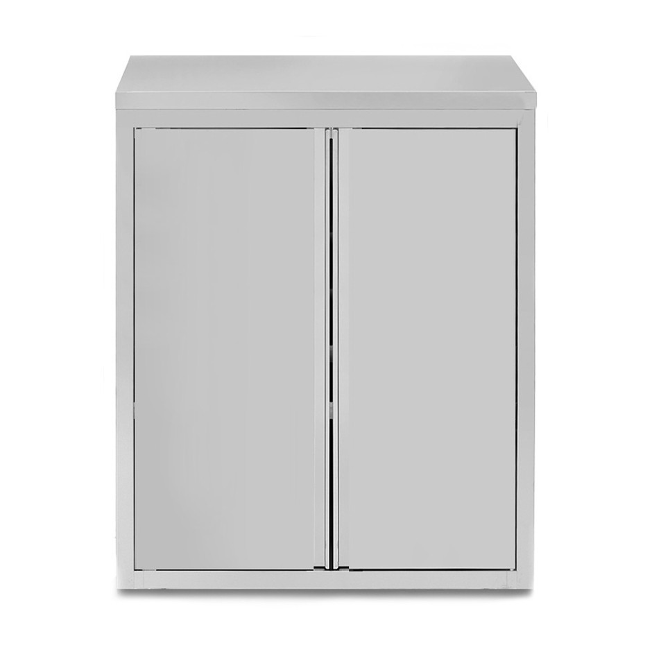 Wandhängeschrank, Edelstahl, 2 Flügeltüren, 2 Zwischenböden, B 1000 mm x T 400 mm x H 1000 mm