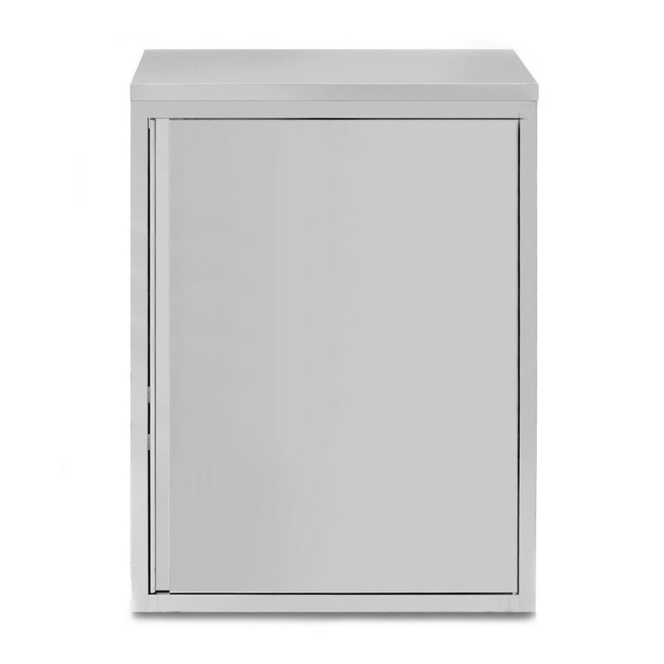 Wandhängeschrank, Edelstahl, 1 Flügeltür, 2 Zwischenböden, B 700 mm x T 400 mm x H 1000 mm