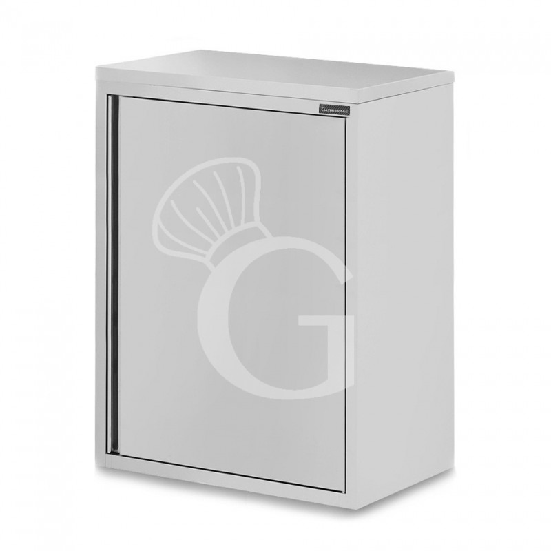 Wandhängeschrank, Edelstahl, 1 Flügeltür, 2 Zwischenböden, B 700 mm x T 400 mm x H 1000 mm