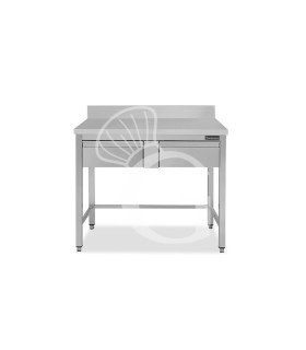Edelstahltisch 2 Regalböden Aufsatz B 1000 mm x T 700 mm x H 950 mm