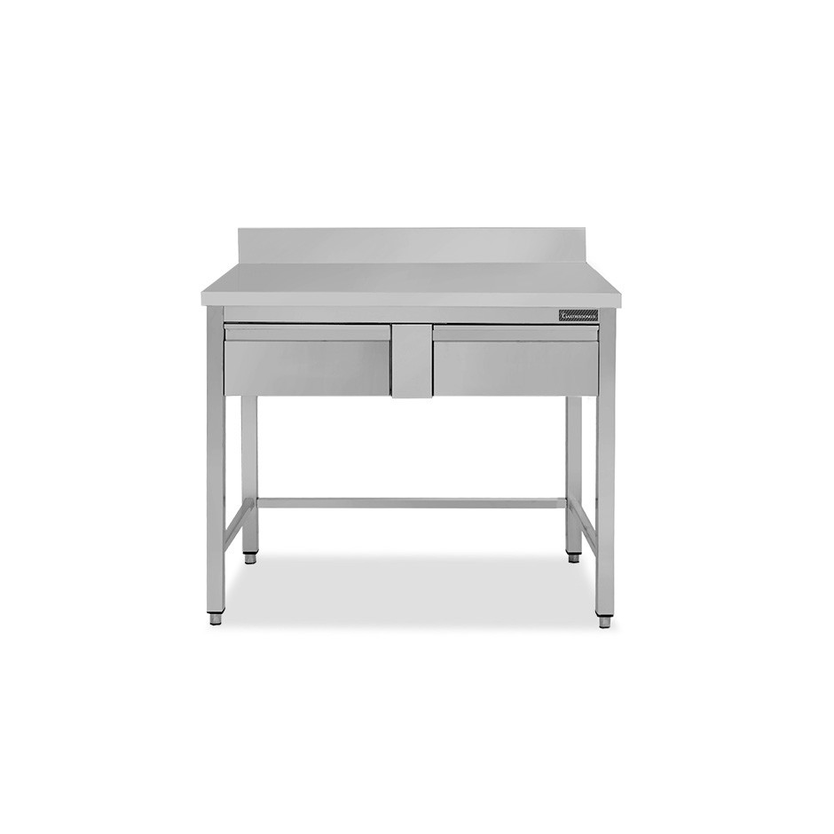 Edelstahltisch 2 Regalböden Aufsatz B 1000 mm x T 700 mm x H 950 mm