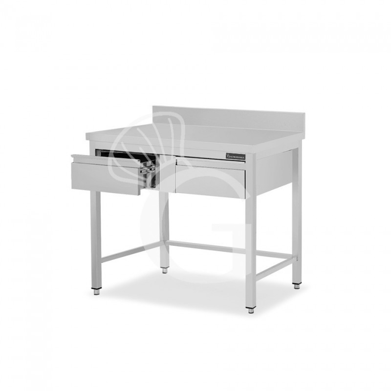 Edelstahltisch 2 Regalböden Aufsatz B 1000 mm x T 700 mm x H 950 mm