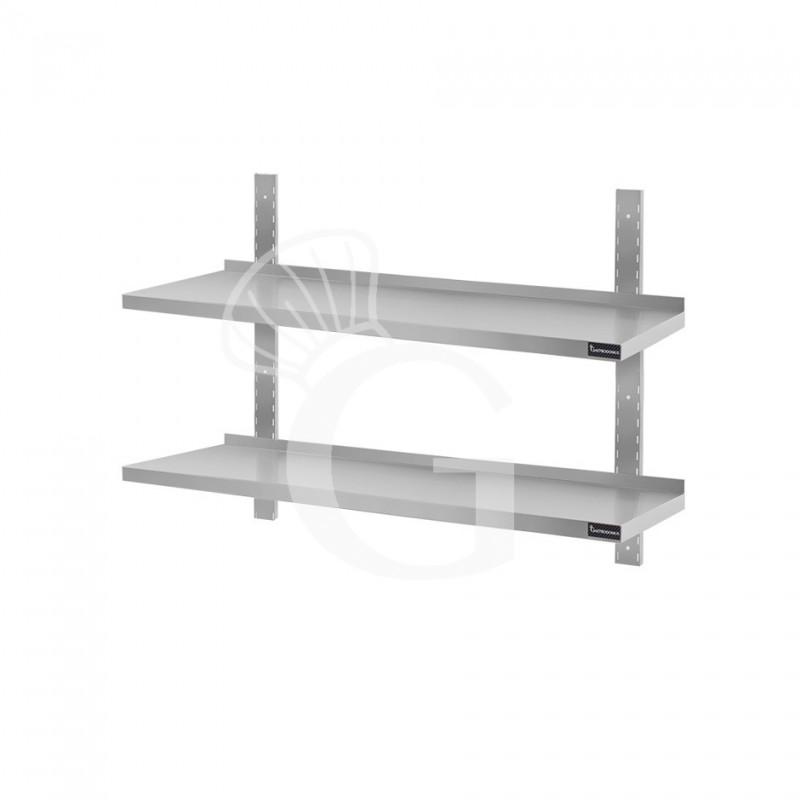 Doppelte Wandborde aus Edelstahl, B 600 mm x T 300 mm x H 700 mm