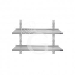Doppelte Wandborde aus Edelstahl, B 600 mm x T 300 mm x H 700 mm