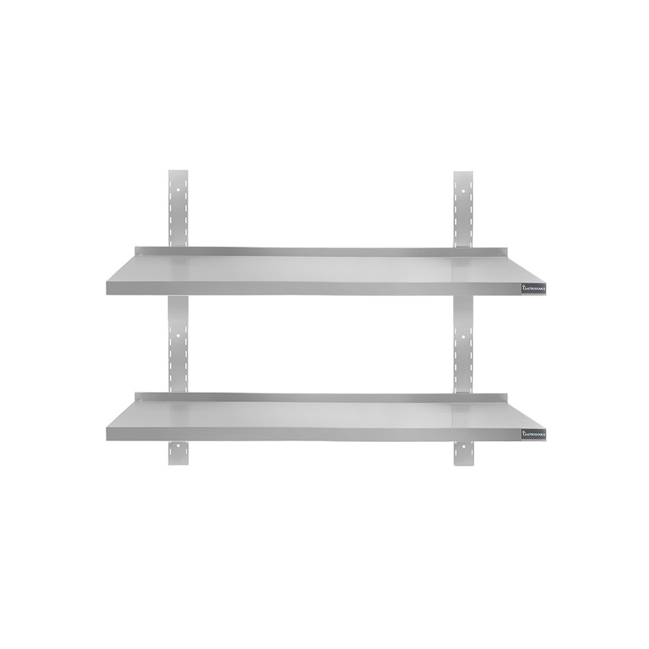 Doppelte Wandborde aus Edelstahl, B 600 mm x T 300 mm x H 700 mm