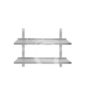 Wandbord aus Edelstahl, doppelt, B 800 mm x T 300 mm x H 700 mm