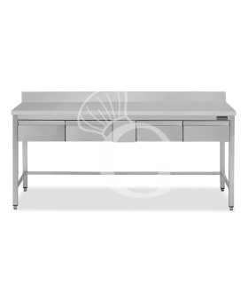 Edelstahltisch 4 Schubladen Aufsatz B 1800 mm x T 600 mm x H 950 mm